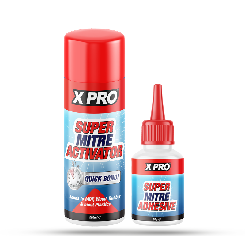 XPRO Mitre Fast Bonding Adhesive Kit Super Glue Activator