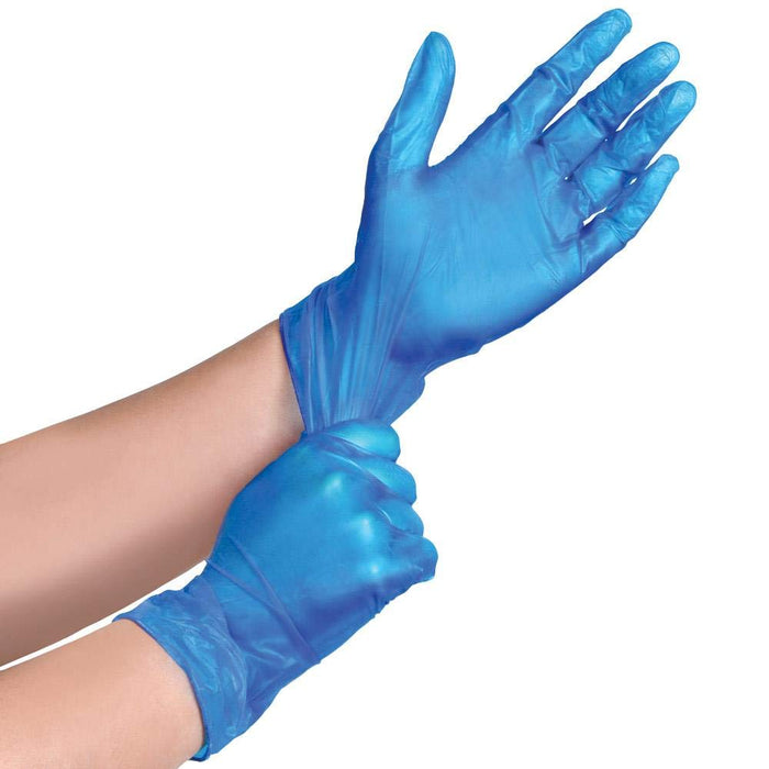 Vinyl Blue Disposable Gloves Powder Free- Pack of 100