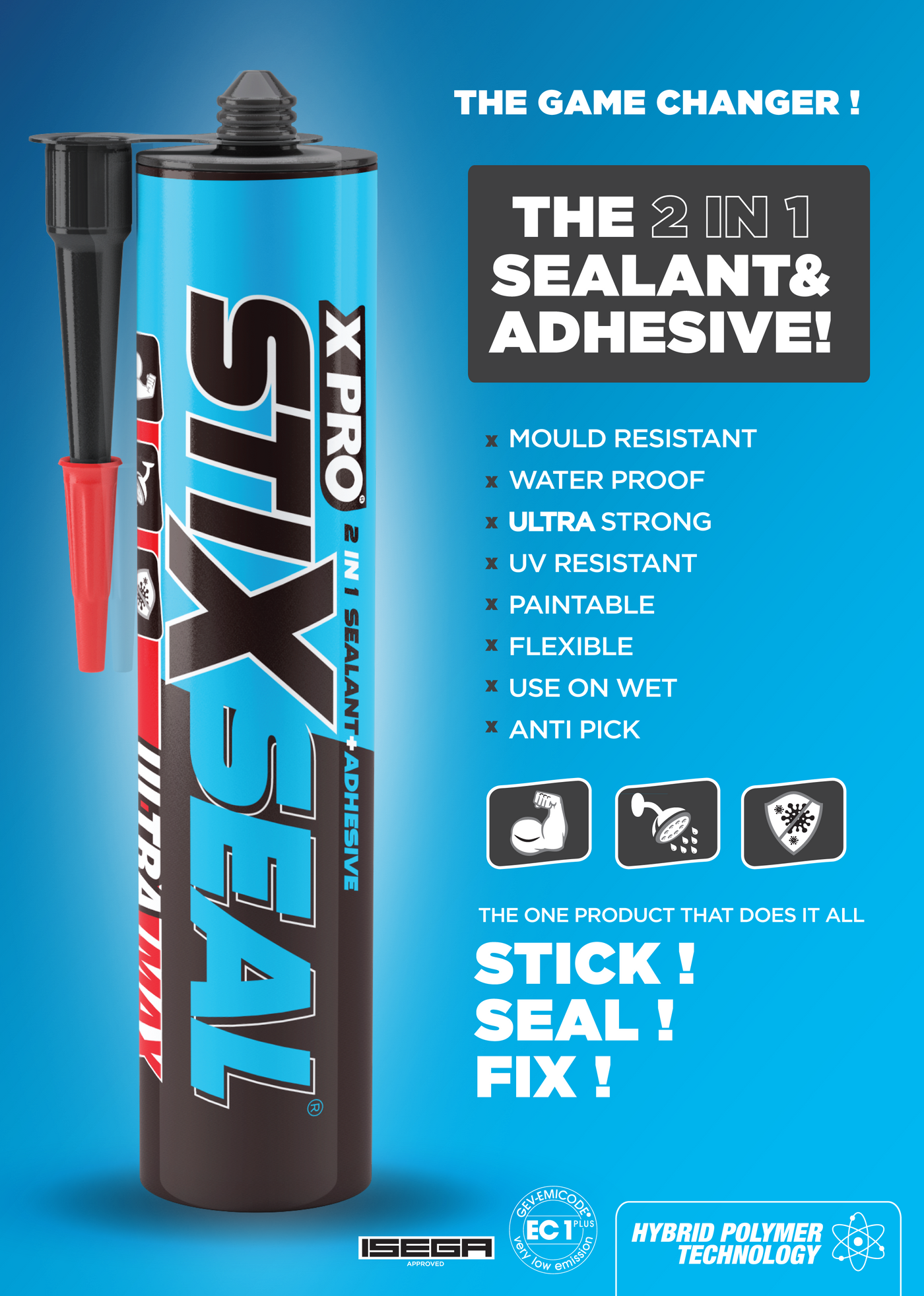 Adiseal Strong Adhesive & Waterproof Sealant White 290ml